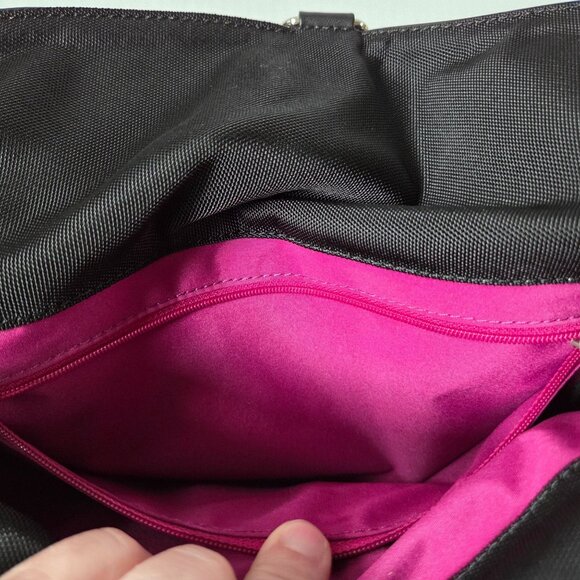 Cole Haan Purse Black Nylon Satchel Tote Travel Packable Handbag - Picture 9 of 11